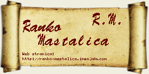 Ranko Mastalica vizit kartica